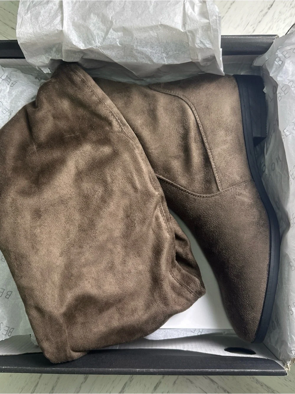 Boston Over-the-Knee Brown Suede Boots - Size 8.5